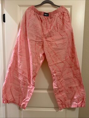 Birdie Light Pink Wide-Leg Camo Boxer Pants w/ pockets